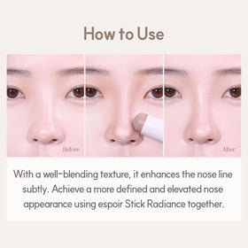 Espoir Be Glow Shading Stick Contour 2 buildable tone for subtle definition