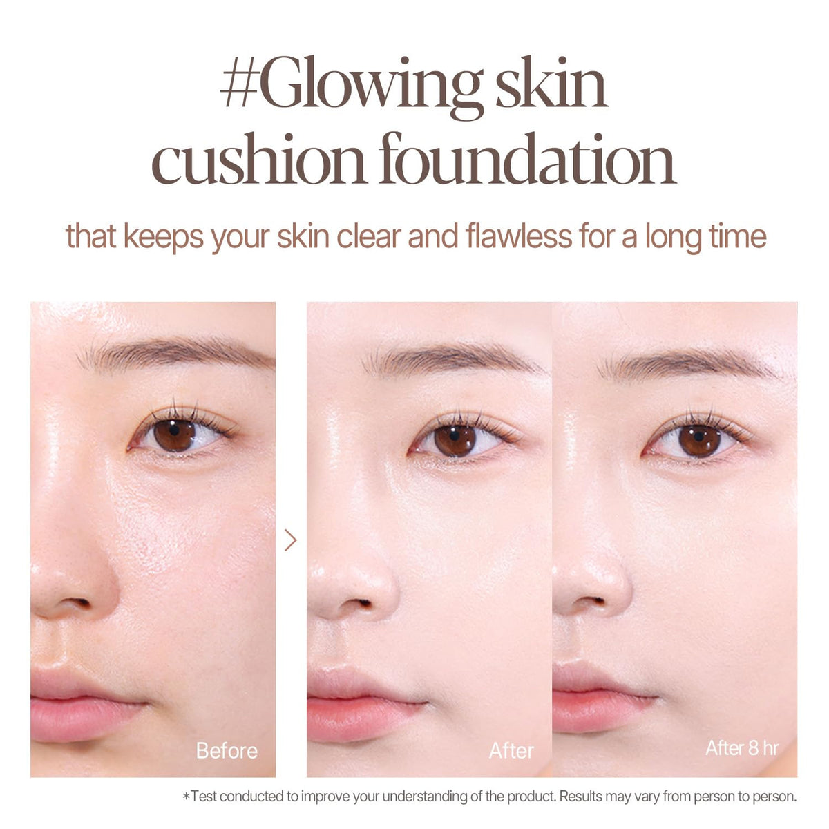 Espoir Be Glow Cushion dewy finish on skin without cakiness