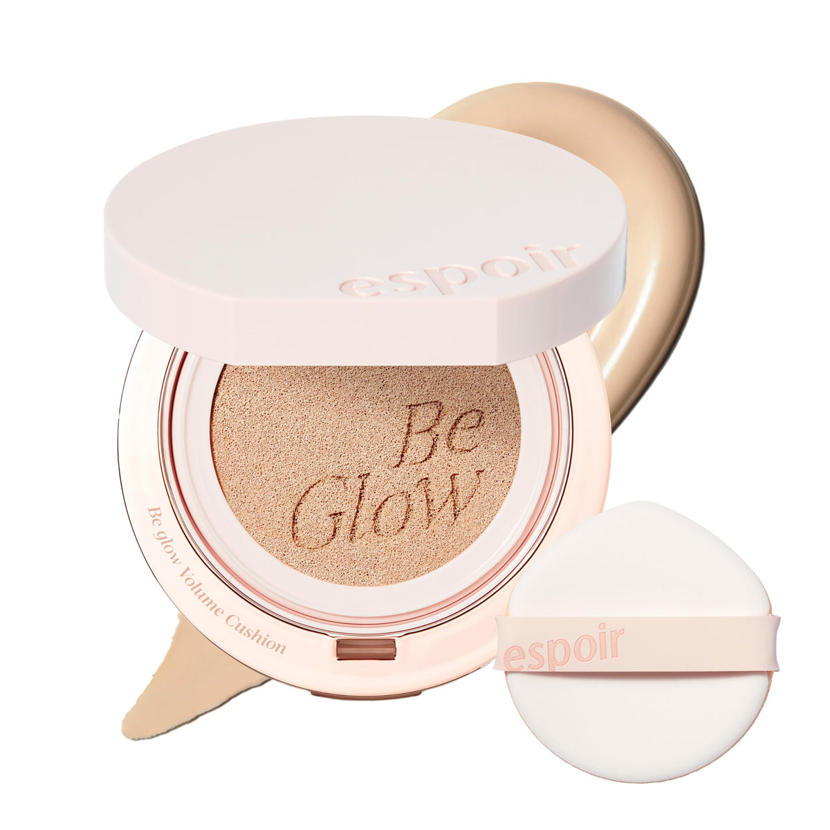 Espoir Be Glow Cushion Ivory compact with dewy finish.