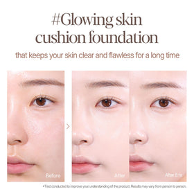 Espoir Be Glow Cushion Ivory vegan water peptide-rich formula for hydration.