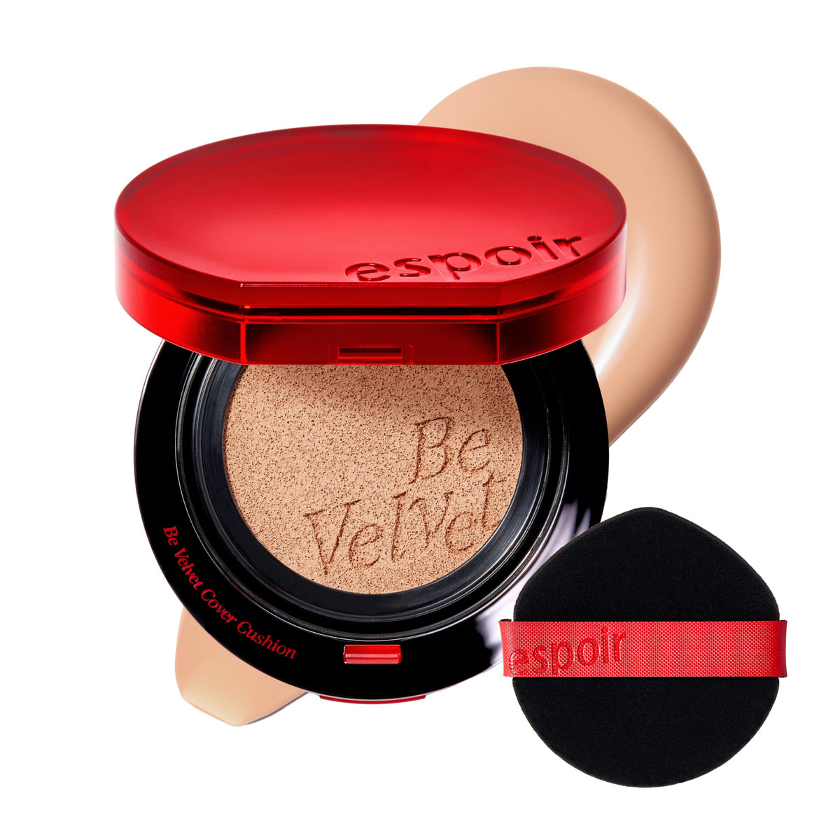 Espoir Be Velvet Cushion Foundation 24 Latte bottle shows long lasting true to tone color