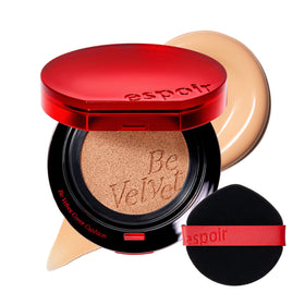 Espoir Be Velvet Cushion Foundation compact with satin finish shown for all-day wear