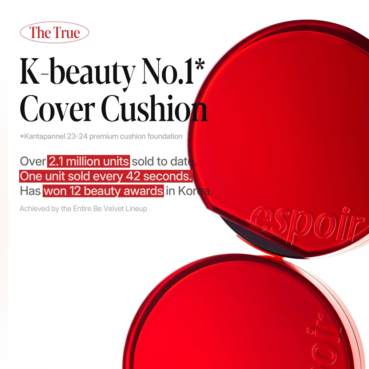 Espoir Be Velvet Cushion Petal puff application enables fast blending.