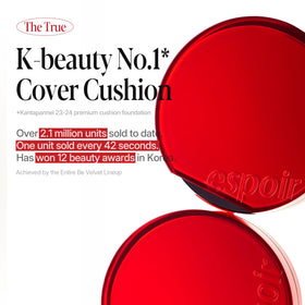 Espoir Be Velvet Cushion Petal puff application enables fast blending.