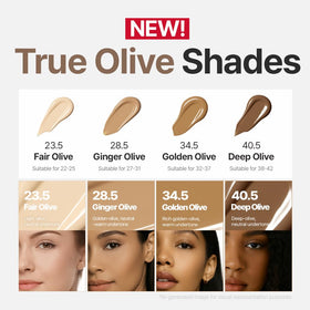 Espoir Be Velvet Olive swatches show natural olive undertones.