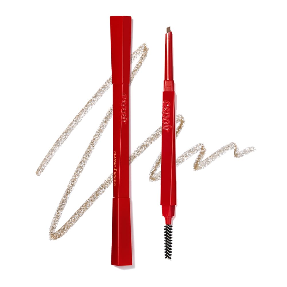 Espoir Brow Balance Pencil 5 Light Brown triangle tip for precise brow lines.
