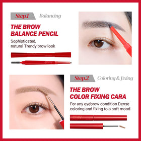 Espoir Brow Balance Pencil light taupe shade swatch for cool-toned brows.