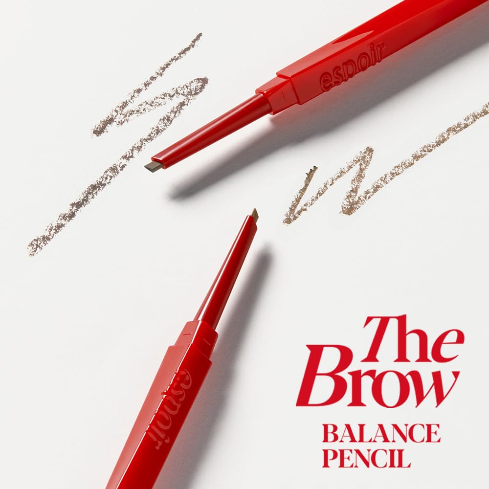 Espoir Brow Balance Pencil packaging closeup showing durable cap design.