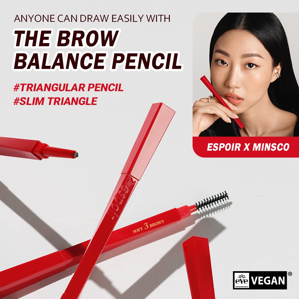 Espoir Brow Balance Pencil slim edge for detailing fine brow strokes.