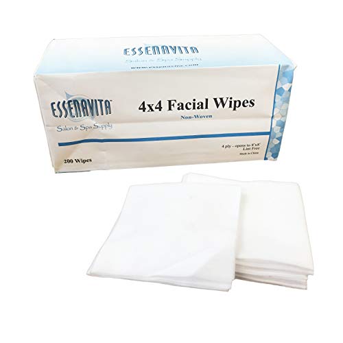 Essenavita esthetic wipes pack 200 count for salons, soft yet durable for facial treatments.