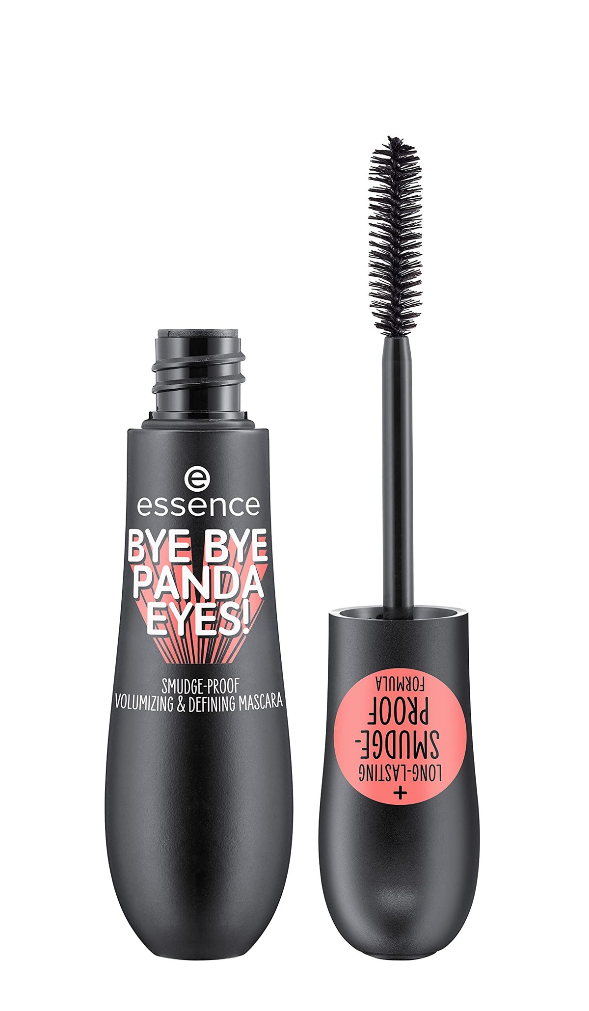 essence Bye Bye Panda Eyes mascara packshot showing smudge-free tubing formula
