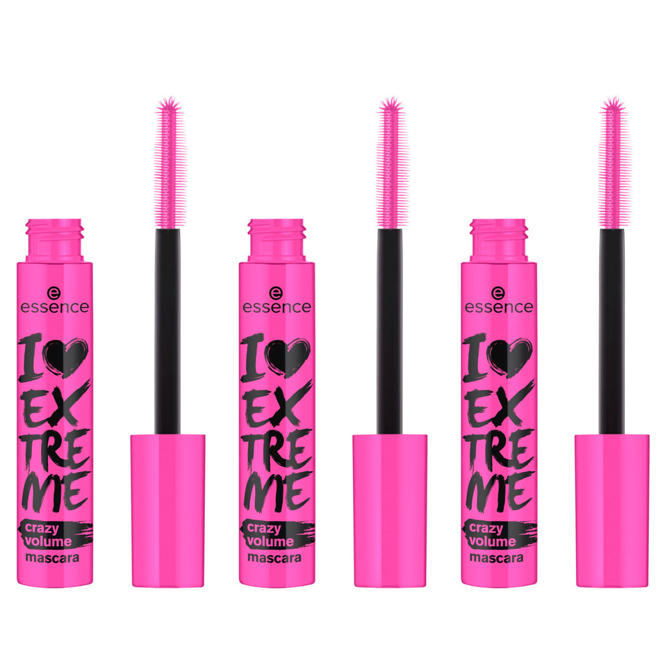 essence I Love Extreme Crazy Volume Mascara closeup brush for precise, dramatic lashes.