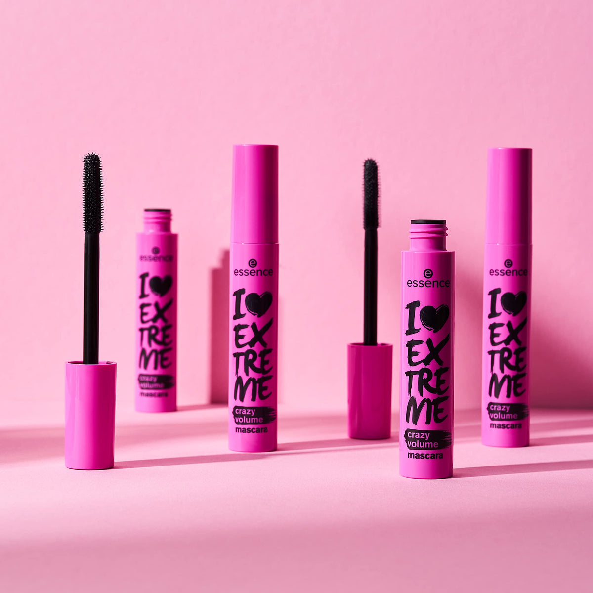 essence I Love Extreme Crazy Volume Mascara easy removal with eye makeup remover.