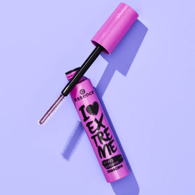 essence I Love Extreme Crazy Volume Mascara soft formula comfortable wear.