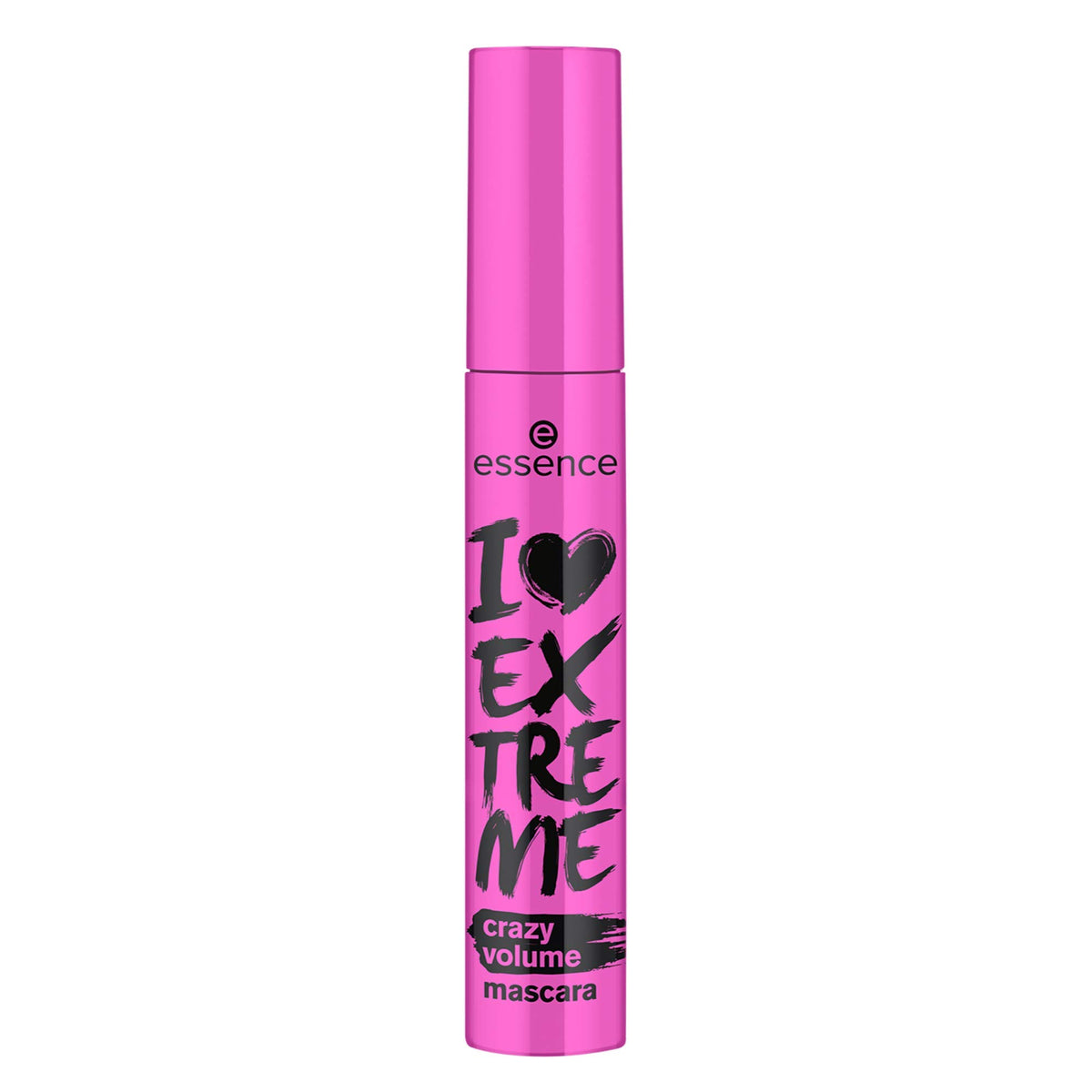 essence I Love Extreme Crazy Volume Mascara wand angle for full lash coverage.