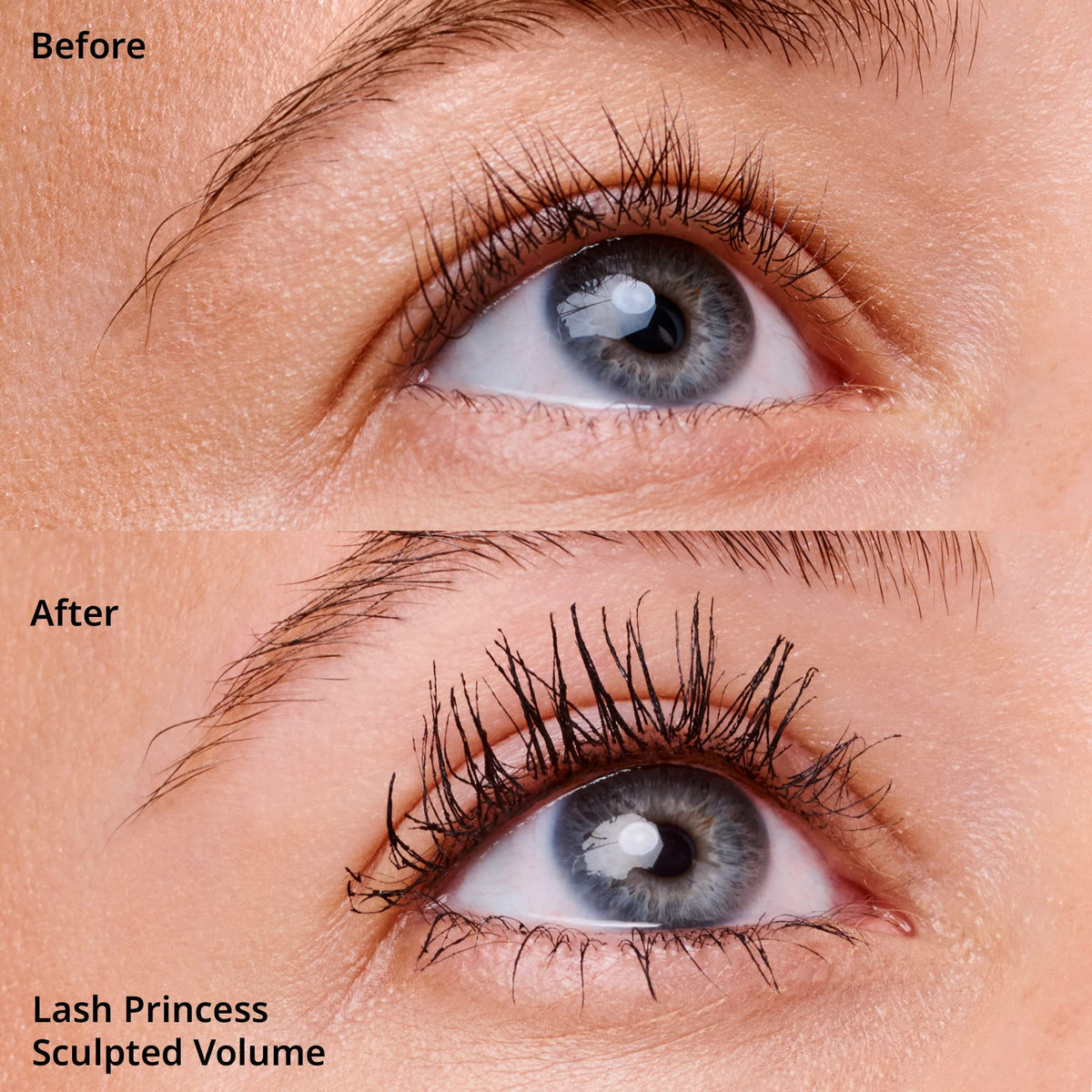 Essence Lash Princess Sculpted Volume Mascara brush detail suggesting clean, clump-free separation.