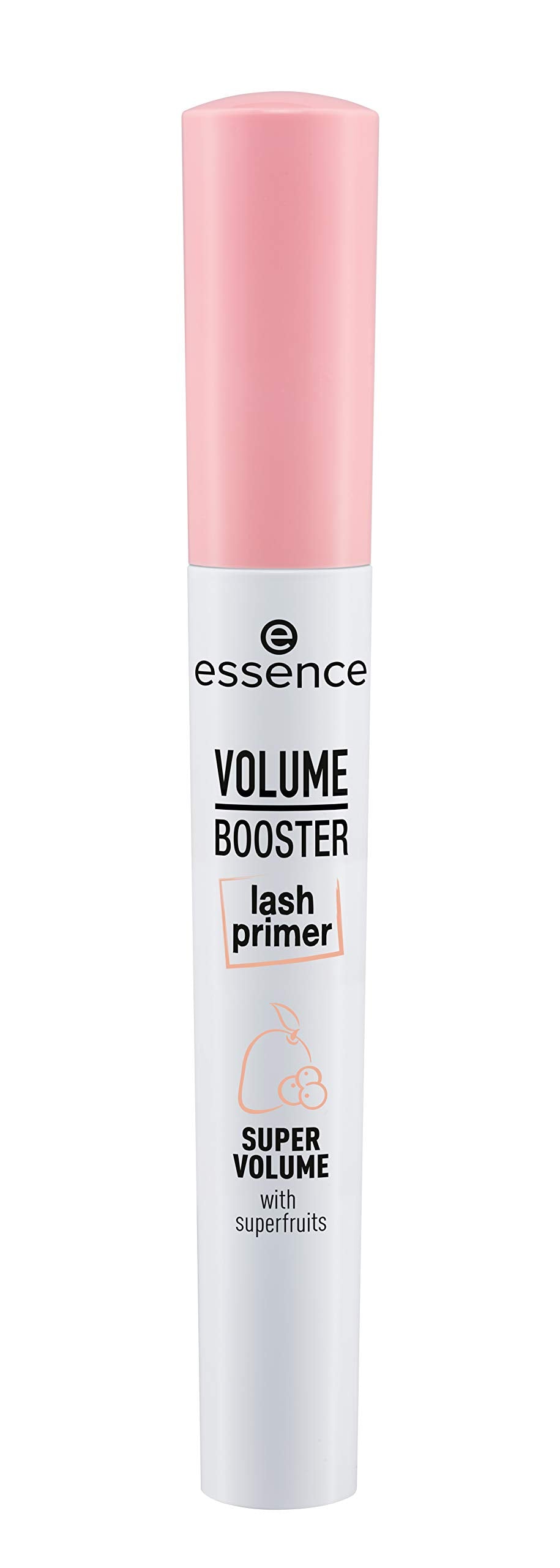 essence Volume Booster Lash Primer wand applying white base before mascara