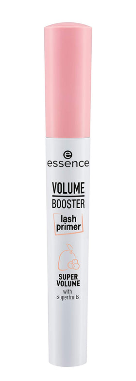 essence Volume Booster Lash Primer wand applying white base before mascara