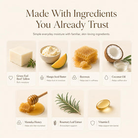 Essencetics Manuka honey balm being applied to skin for moisture