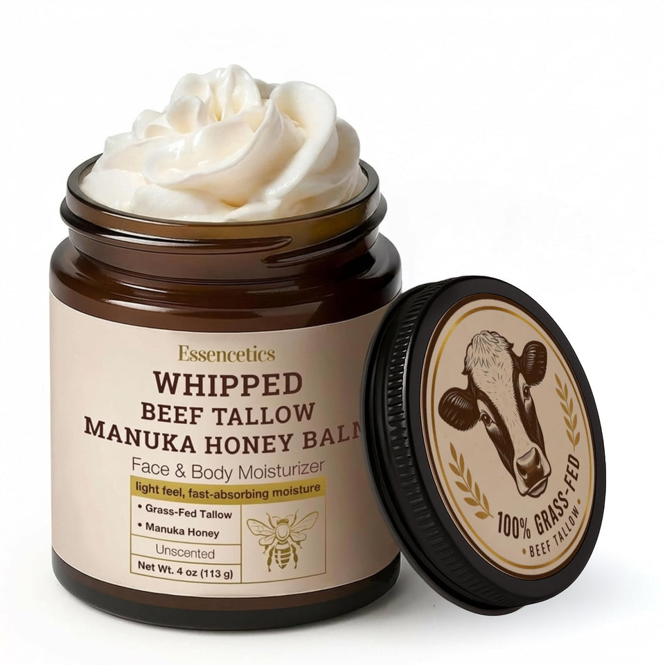 Essencetics whipped tallow face for lightweight hydration on dry skin
