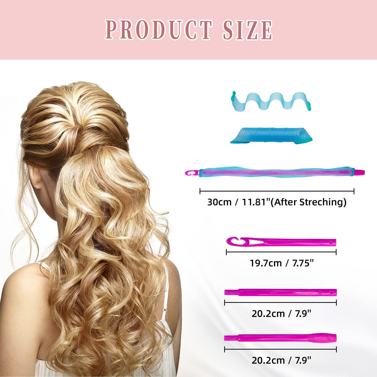 Essenergi curlers hooks set secures sections for easy daytime styling.