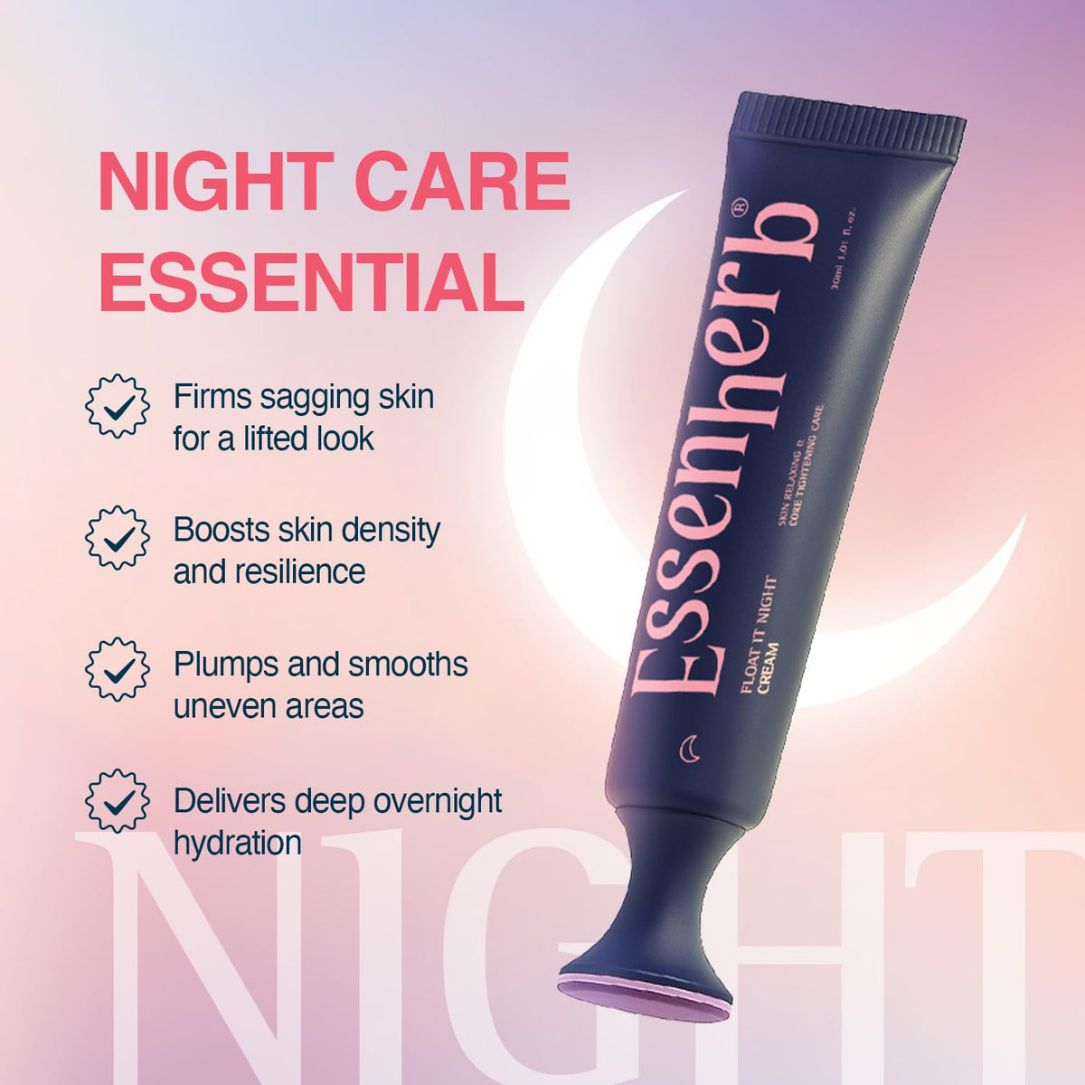 ESSENHERB Day to Night routine in use illustrates dual-step daily care