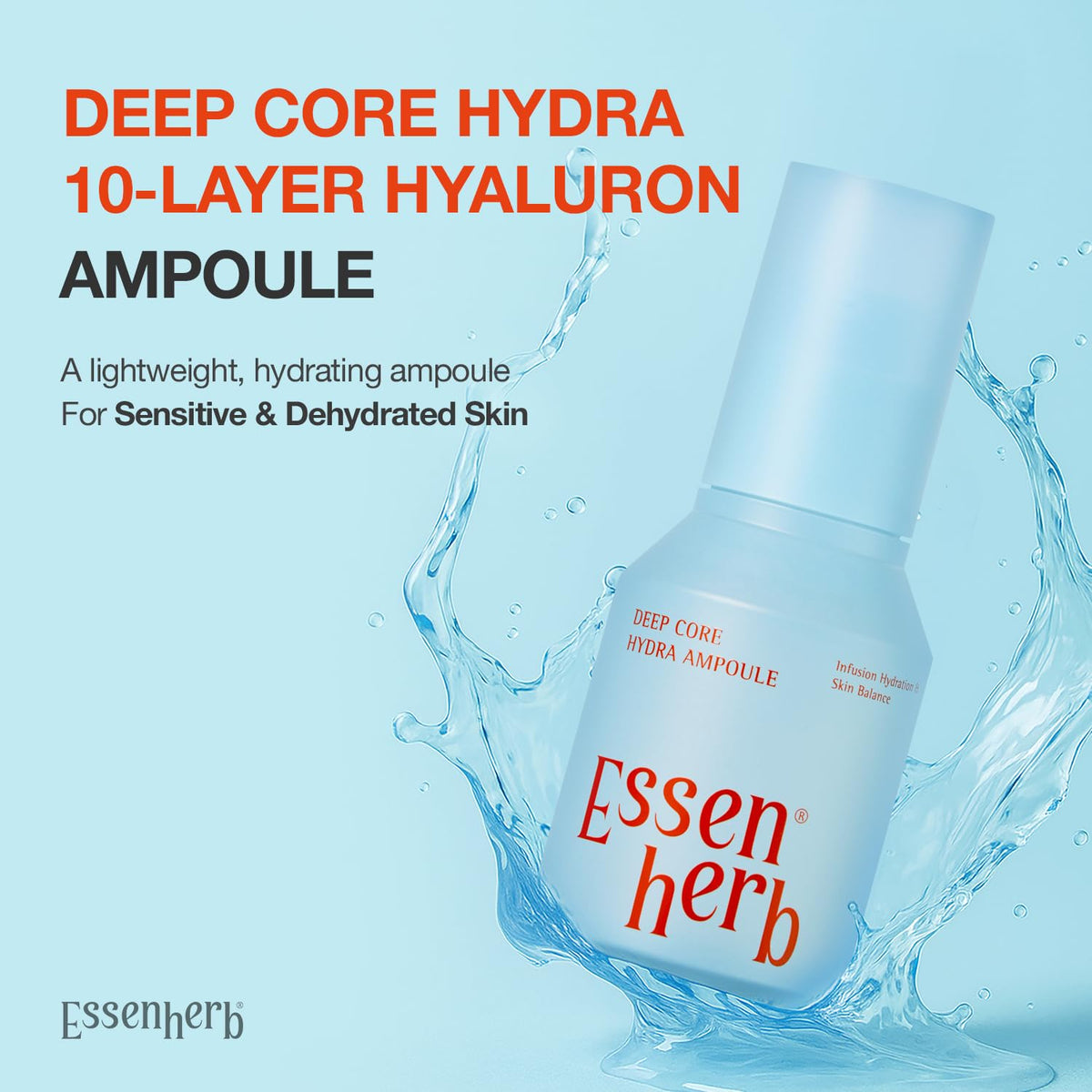 ESSENHERB Deep Core Hydra Ampoule with Panthenol supports the barrier.