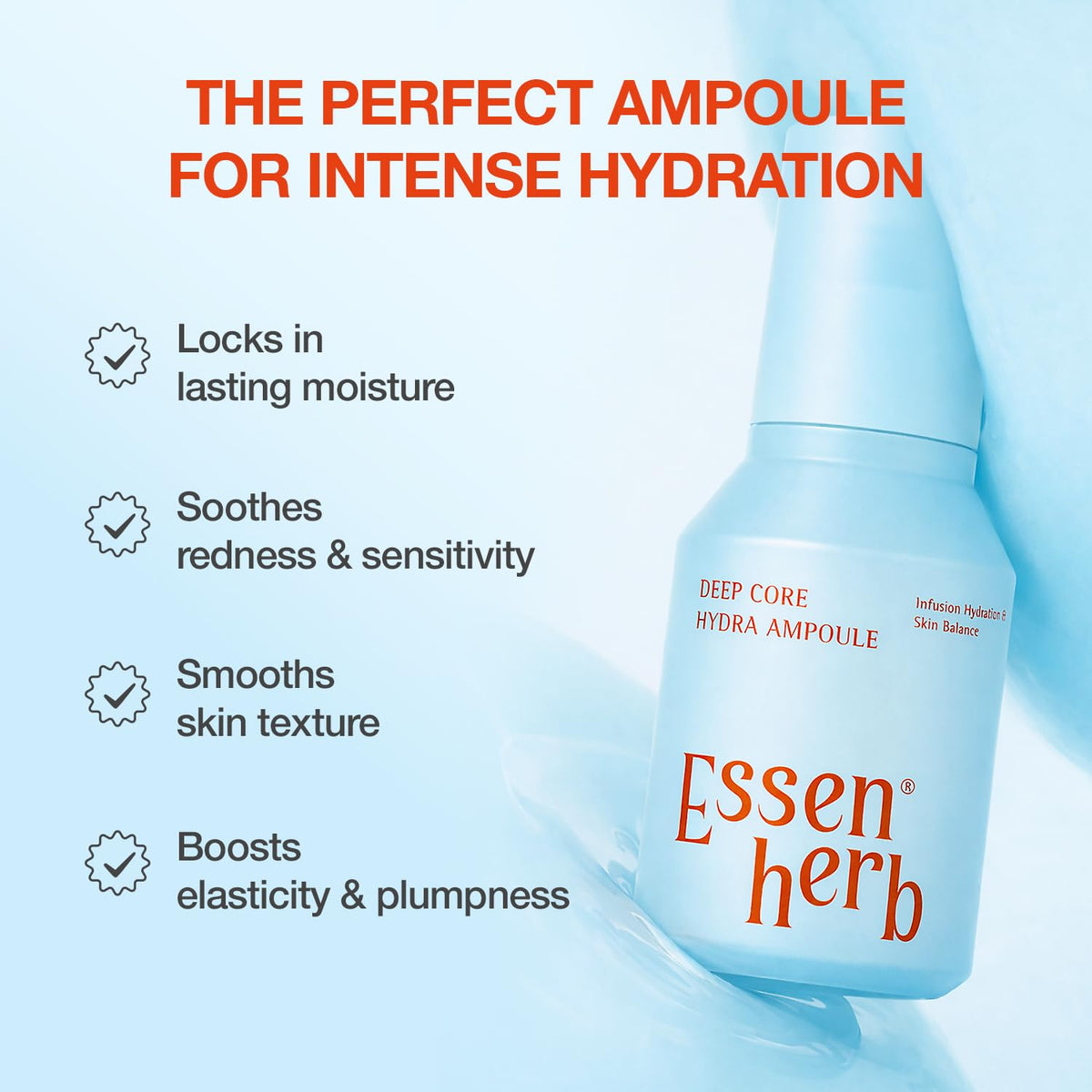 ESSENHERB Deep Core Hydra Ampoule ideal for sensitive, dehydrated skin.