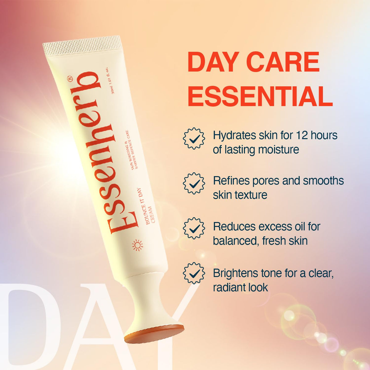 ESSENHERB Night Cream texture highlights lightweight finish suitable for sensitive skin