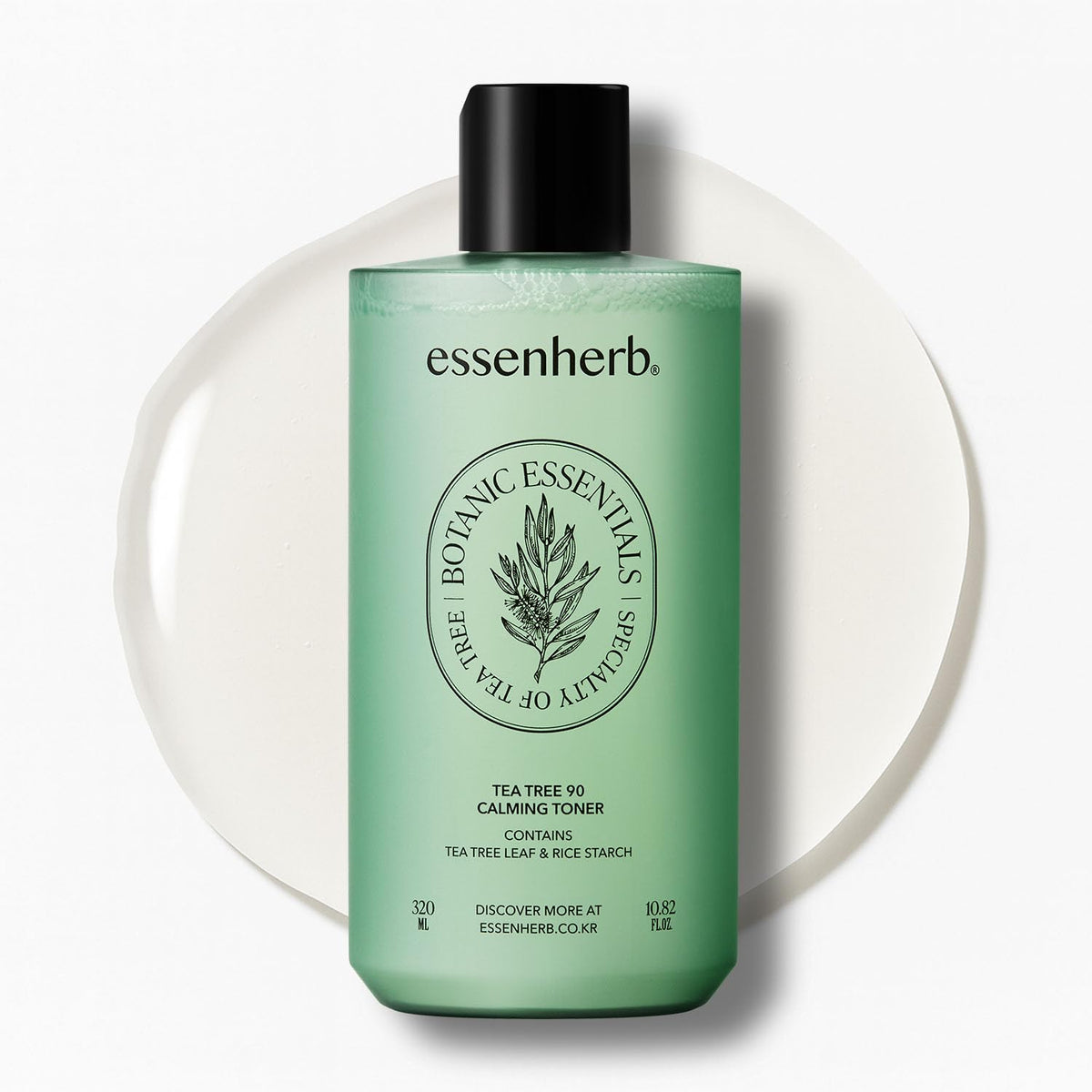 Essenherb Tea Tree 90 Toner bottle front for balanced, oil-control skin.