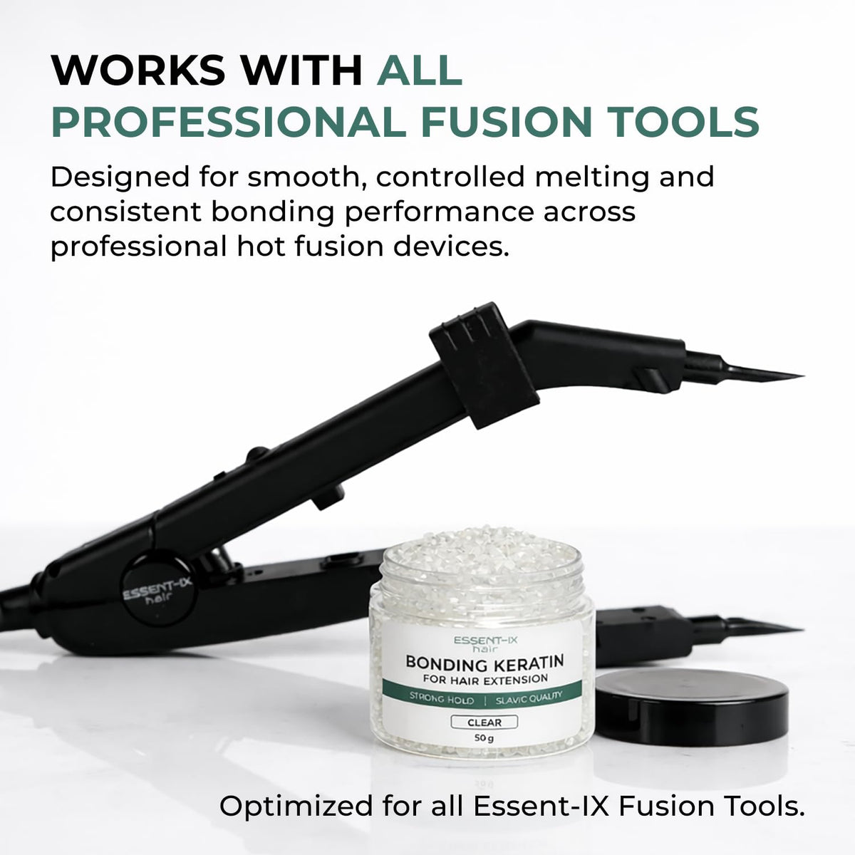 ESSENT-IX keratin beads bond repair usage in salon setting.