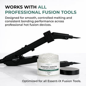 ESSENT-IX keratin beads bond repair usage in salon setting.