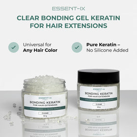ESSENT-IX keratin beads being applied during extensions procedure.