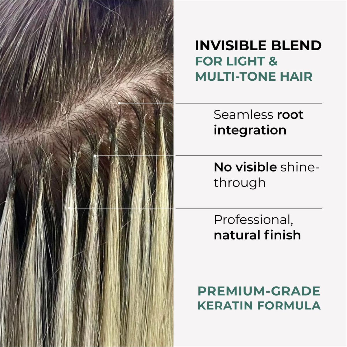 ESSENT-IX keratin beads Italian formula packaging signaling premium quality.