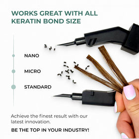 ESSENT-IX fusion tool features adjustable temperature for different hair types.