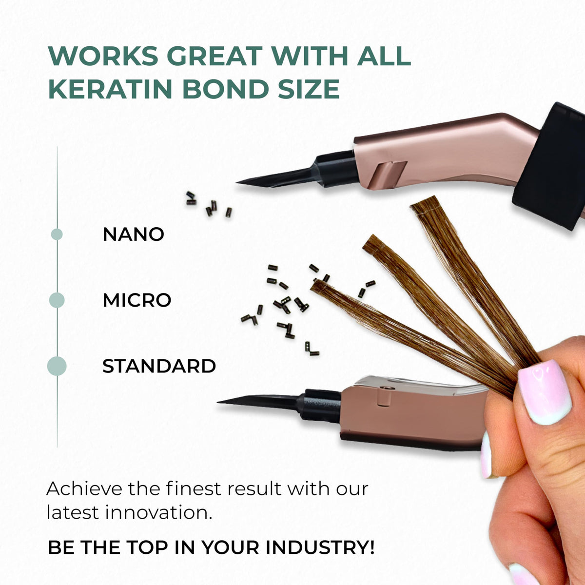 ESSENT-IX keratin fusion tool rapid heat-up enables faster styling sessions.
