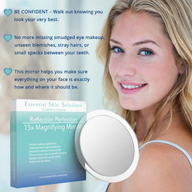 Essential Skin Solutions travel-friendly mirror ready for on-the-go touch-ups.