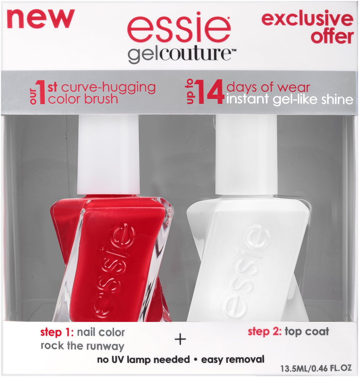 essie Gel Couture Rock The Runway bottle shine detail highlighting gel-like gloss.