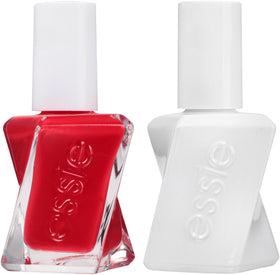 essie Gel Couture Rock The Runway kit front view with bold red polish.