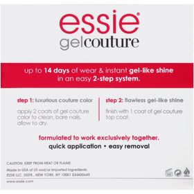 essie gel couture top coat bottle delivering instant gel-like shine and protection