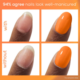 Close-up of Essie ready. prep. go gel applied to cuticle area
