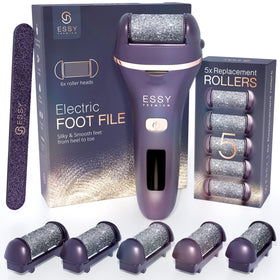 Essy electric foot file handle with ergonomic grip for easy at-home pedicure