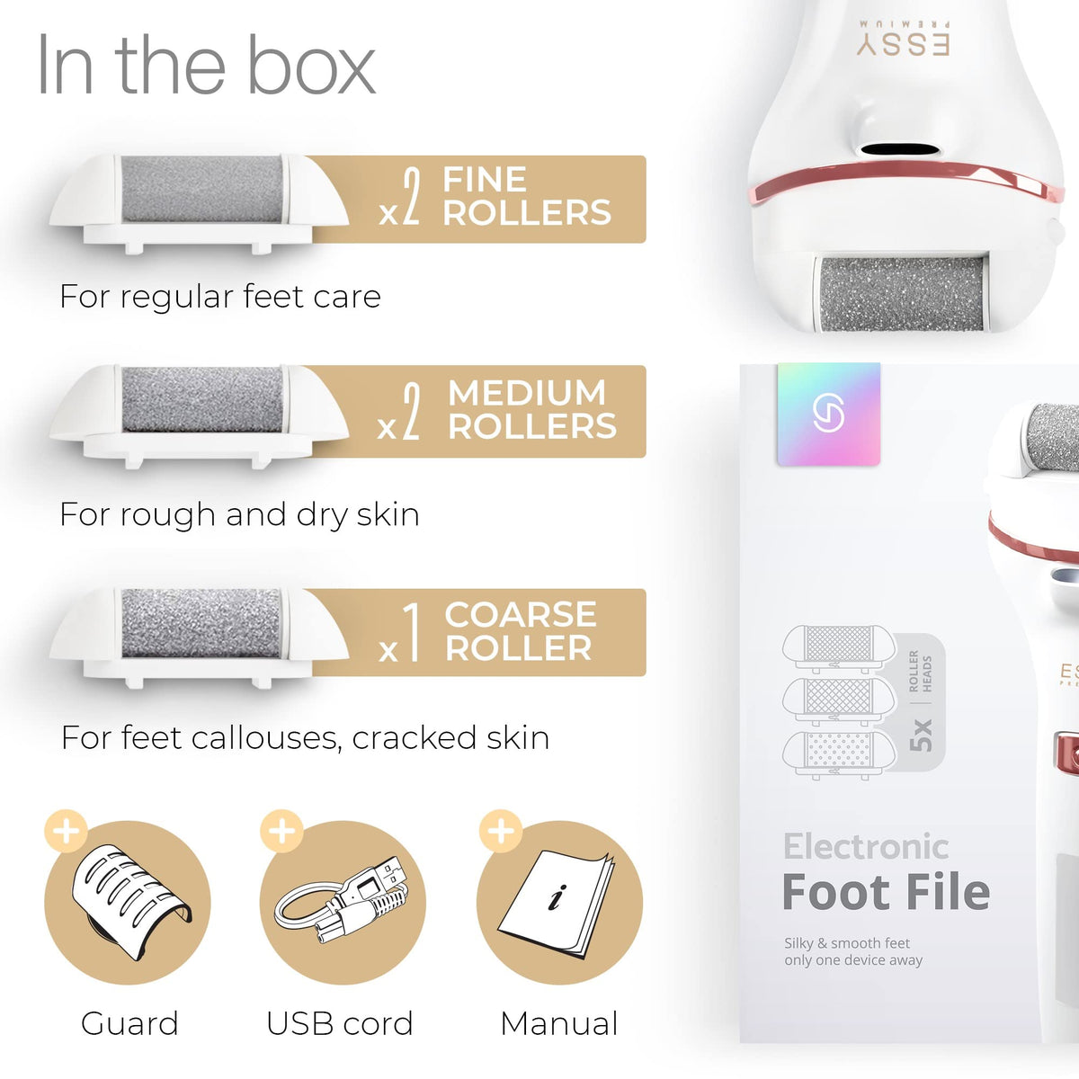Essy foot file in use on feet for smoother results