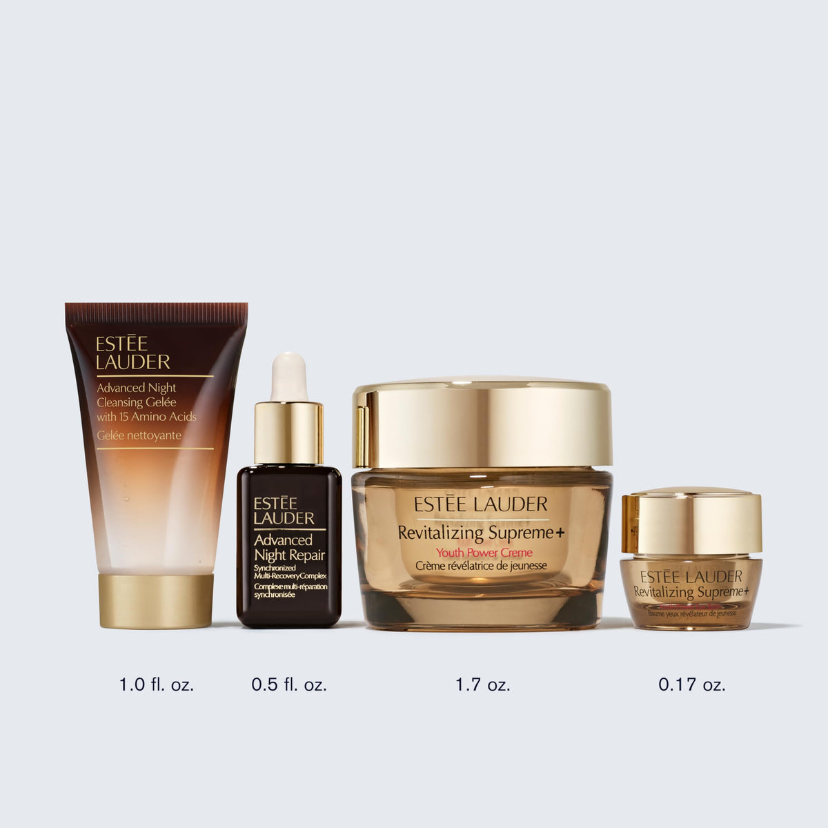 Estée Lauder close-up texture: moisturizer and serum for a radiant glow.