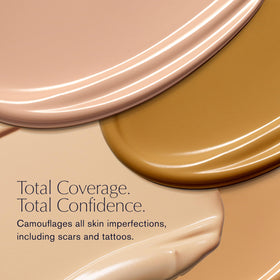 Estée Lauder Double Wear swatch on skin demonstrates full coverage and matte finish.