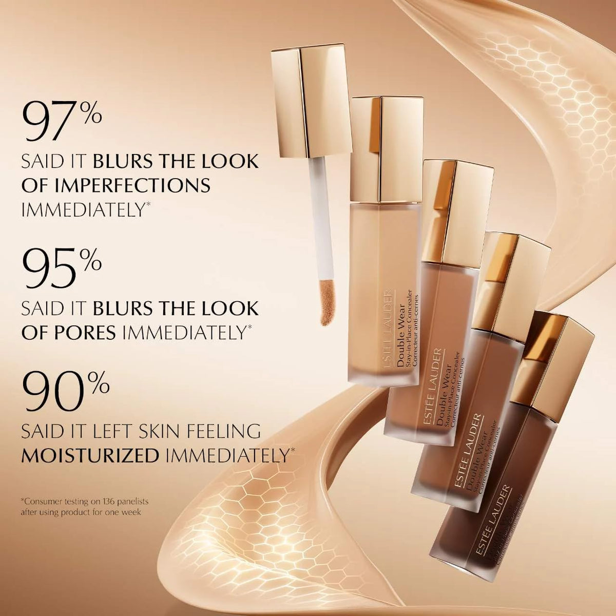Estée Lauder Double Wear concealer with micro point tip for hard-to-reach areas.