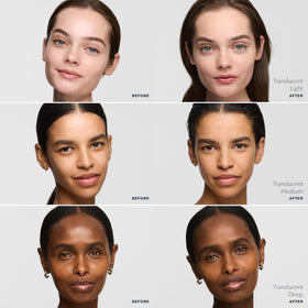Estée Lauder Double Wear powder veil soft-focus blur on skin texture
