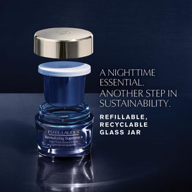 Estée Lauder Moringa and hibiscus ingredient display illustrating botanical support for collagen
