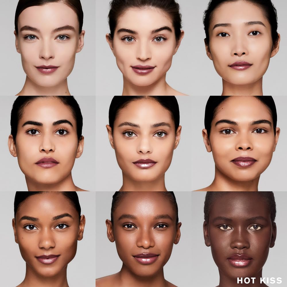 Estée Lauder Hi-Lustre lipstick application closeup suggests smooth glide