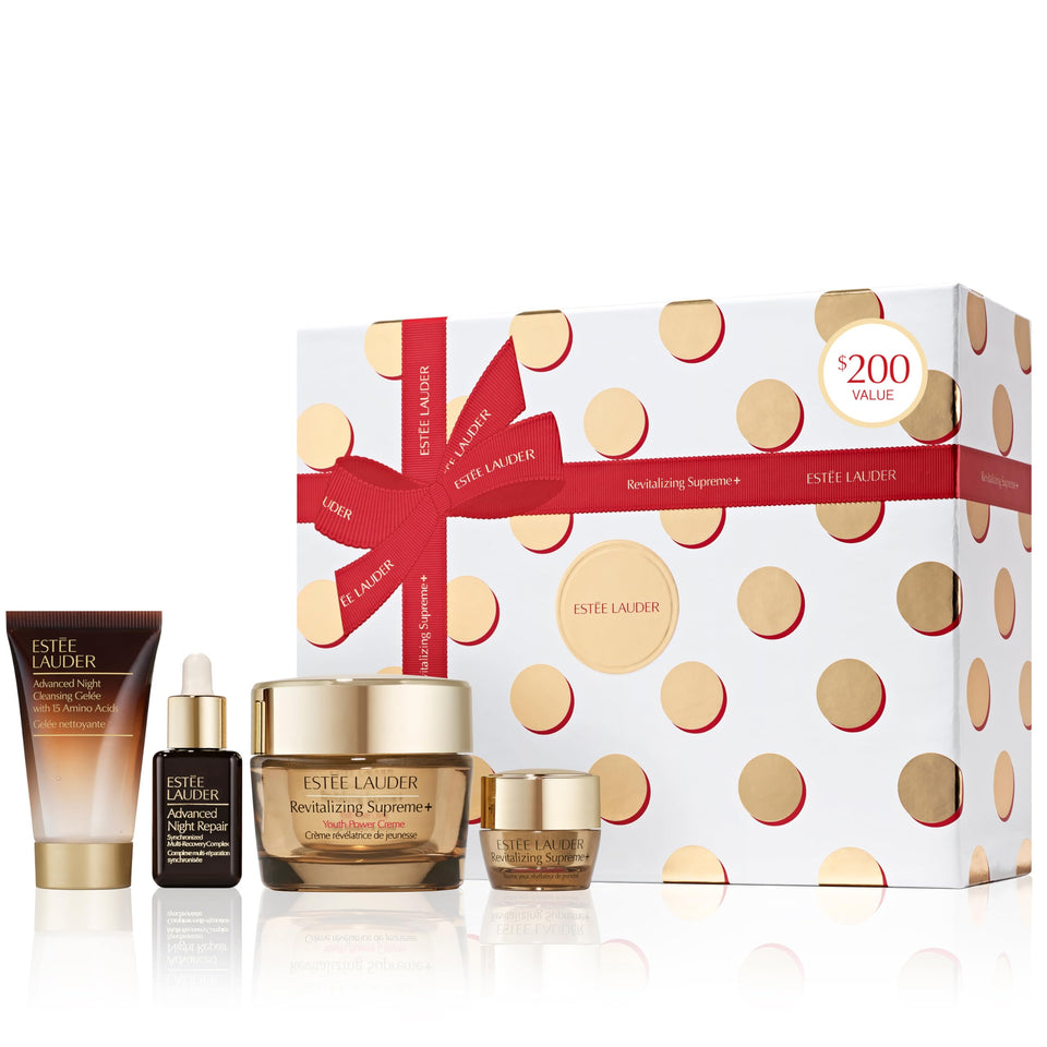 Estée Lauder Revitalizing Supreme+ Moisturizer close-up: rich texture for firm, hydrated skin.